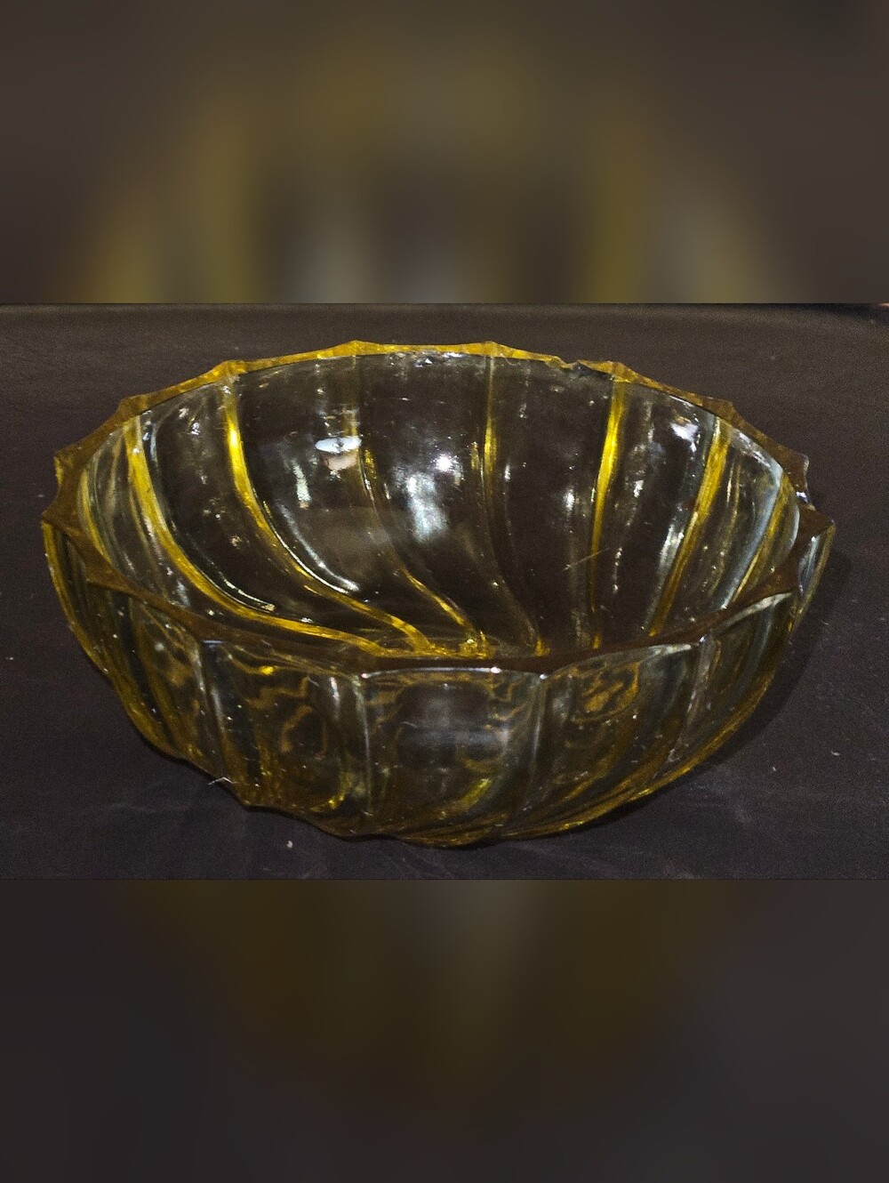 Vintage Amber Glass Decorative Bowl - Home Art